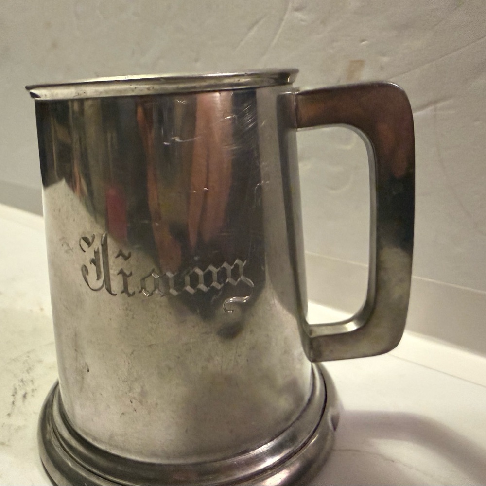 English Pewter Company
Sheffield, England  Stein engraved with the name, Jimmy